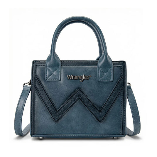 WG480-518JN - Wrangler Chevron Stitch Tote Crossbody Bag - Jean