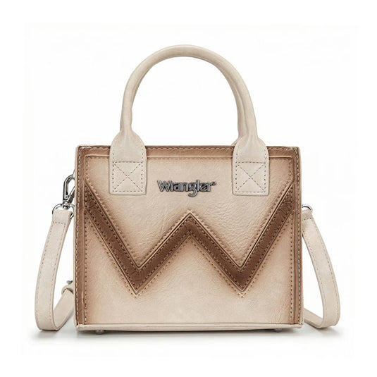 WG480-518TN - Wrangler Chevron Stitch Tote Crossbody Bag - Tan