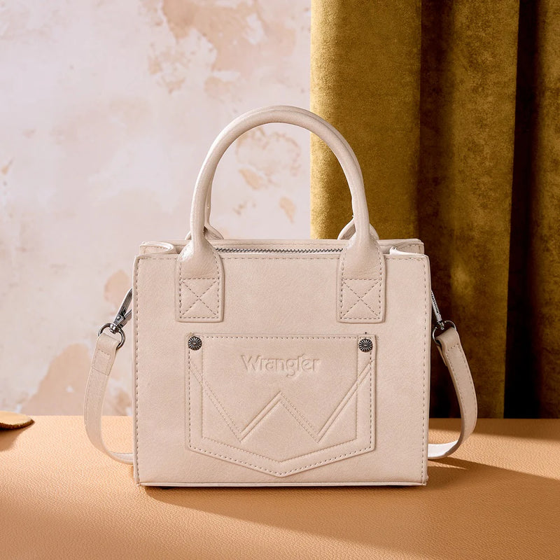 Load image into Gallery viewer, WG480-518TN - Wrangler Chevron Stitch Tote Crossbody Bag - Tan
