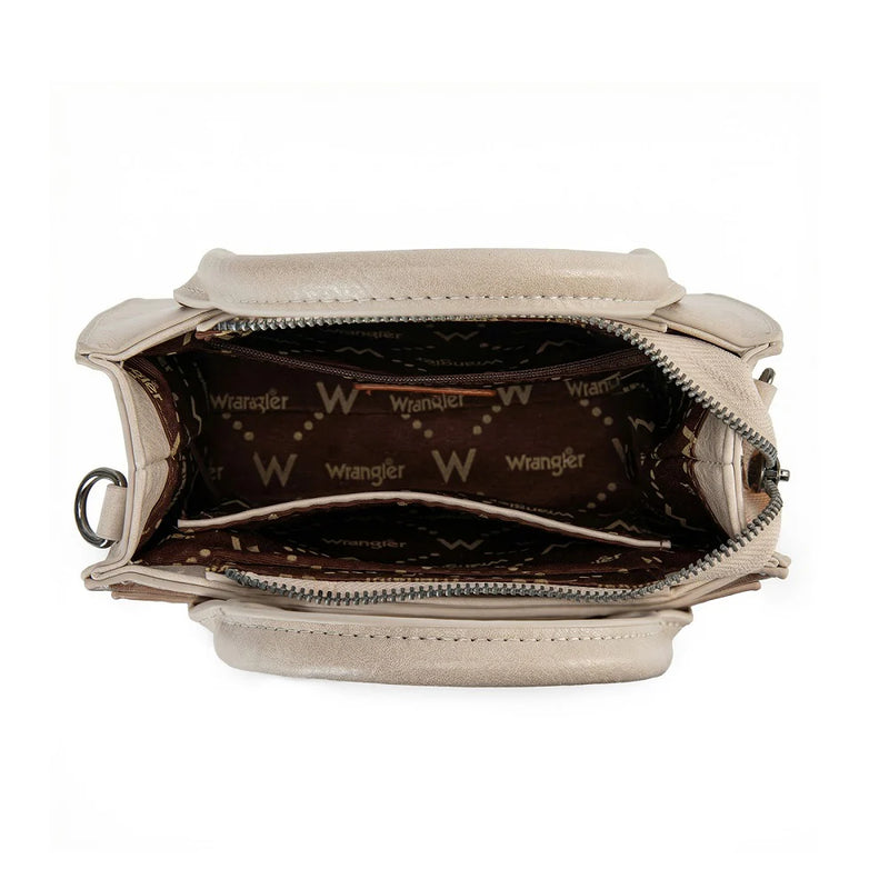 Load image into Gallery viewer, WG480-518TN - Wrangler Chevron Stitch Tote Crossbody Bag - Tan

