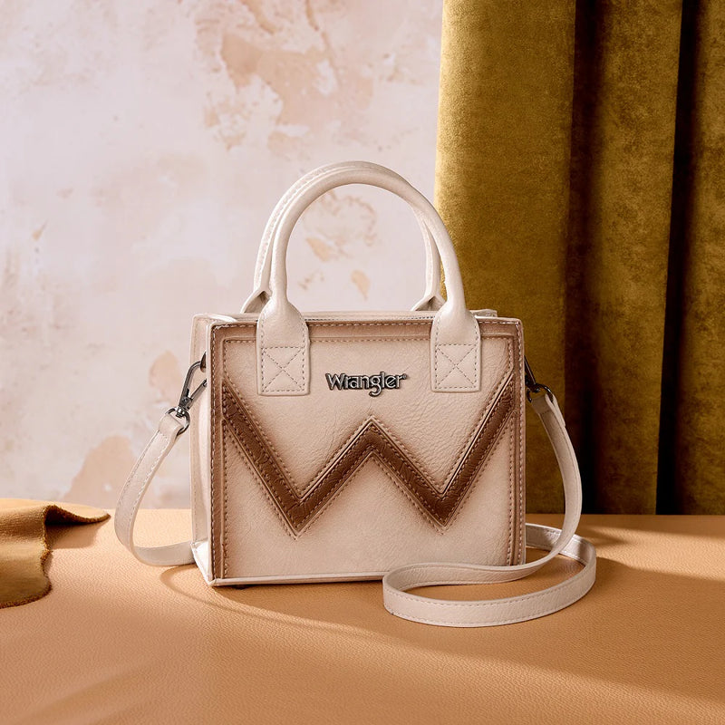 Load image into Gallery viewer, WG480-518TN - Wrangler Chevron Stitch Tote Crossbody Bag - Tan
