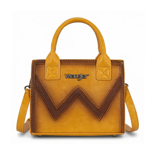 WG480-518YL - Wrangler Chevron Stitch Tote Crossbody Bag - Yellow
