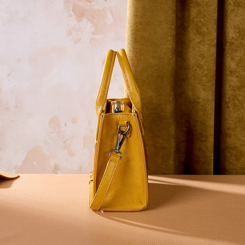 Load image into Gallery viewer, WG480-518YL - Wrangler Chevron Stitch Tote Crossbody Bag - Yellow
