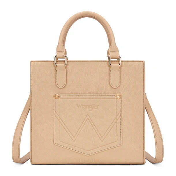 Load image into Gallery viewer, WG481-8126PK - Wrangler Daisy Print Chevron Tote Crossbody Bag - Pink
