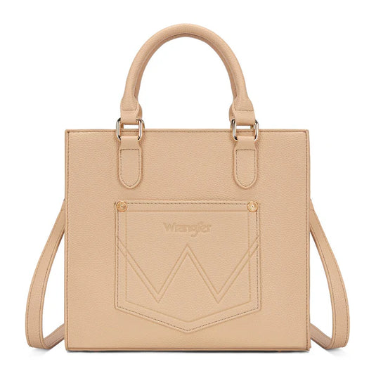 WG481-8126PK - Wrangler Daisy Print Chevron Tote Crossbody Bag - Pink