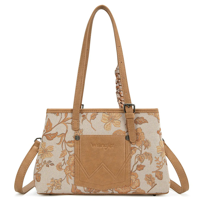 Load image into Gallery viewer, WG510-8130GD - Wrangler Floral Printed Braided Scarf Crossbody Bag - Gold
