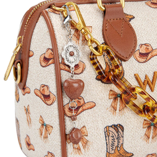 WG524-51102TN - Wrangler Western Print Cowgirl Boston Bag - Tan