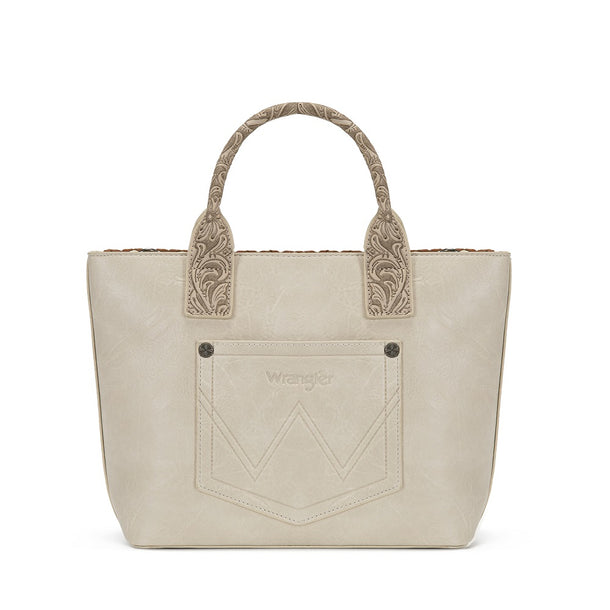 Load image into Gallery viewer, WG529-2002BG - Wrangler Southwestern Buckle Western Tote Bag - Beige
