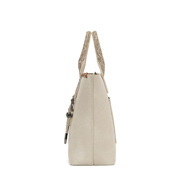 Load image into Gallery viewer, WG529-2002BG - Wrangler Southwestern Buckle Western Tote Bag - Beige
