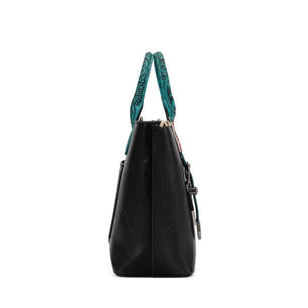 Load image into Gallery viewer, WG529-2002BK - Wrangler Western Embroidery Tote Bag - Black
