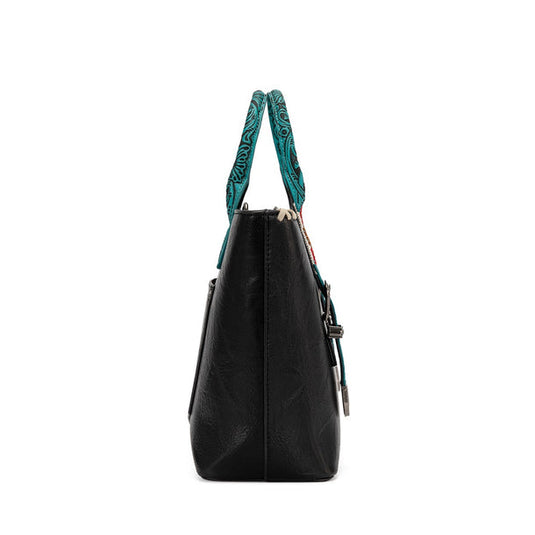 WG529-2002BK - Wrangler Western Embroidery Tote Bag - Black
