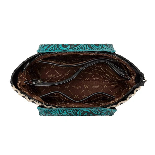 Load image into Gallery viewer, WG529-2002BK - Wrangler Western Embroidery Tote Bag - Black
