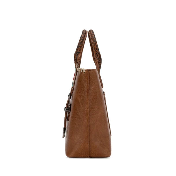 Load image into Gallery viewer, WG529-2002BR - Wrangler Western Embroidery Tote Bag - Brown
