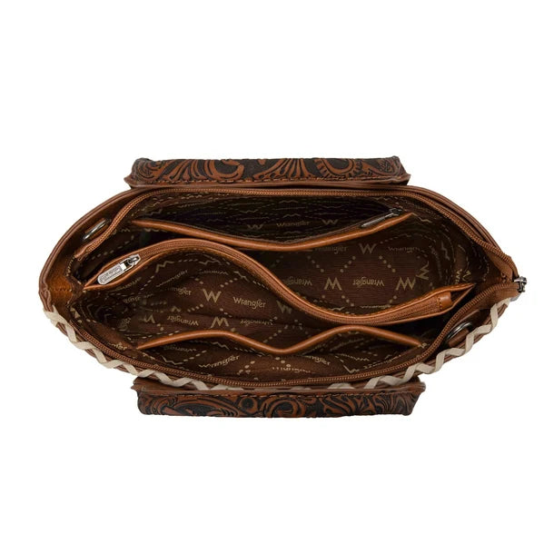 Load image into Gallery viewer, WG529-2002BR - Wrangler Western Embroidery Tote Bag - Brown
