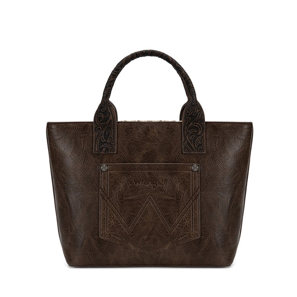 Load image into Gallery viewer, WG529-2002CF - Wrangler Western Embroidery Tote Bag - Coffee
