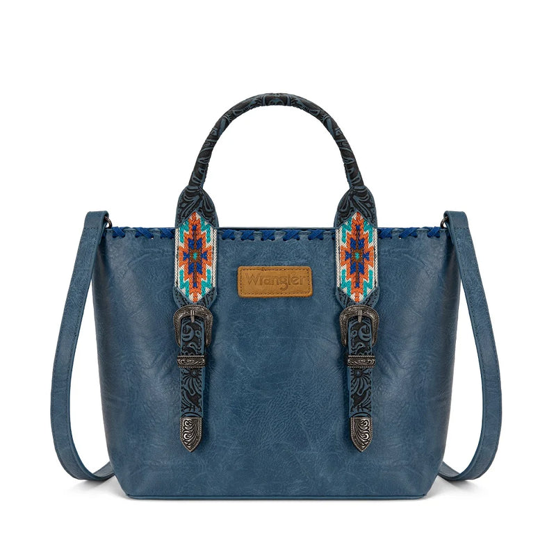 Load image into Gallery viewer, WG529-2002NY - Wrangler Western Embroidery Tote Bag - Navy
