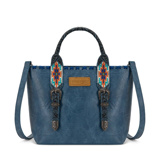 WG529-2002NY - Wrangler Western Embroidery Tote Bag - Navy