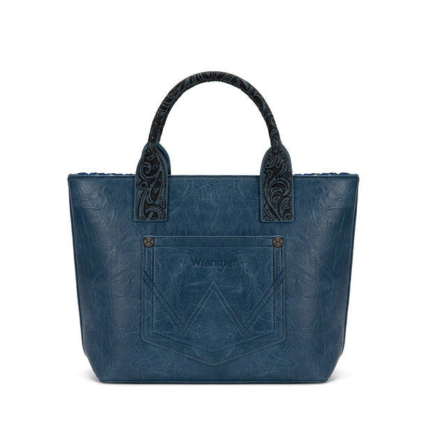 Load image into Gallery viewer, WG529-2002NY - Wrangler Western Embroidery Tote Bag - Navy
