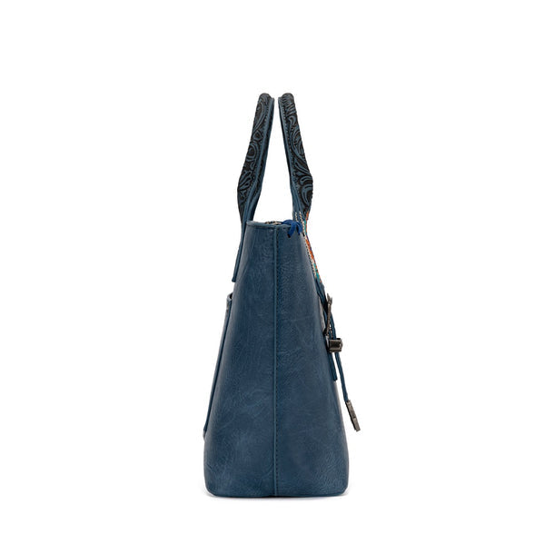 Load image into Gallery viewer, WG529-2002NY - Wrangler Western Embroidery Tote Bag - Navy
