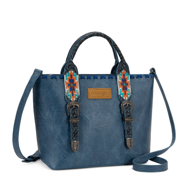 Load image into Gallery viewer, WG529-2002NY - Wrangler Western Embroidery Tote Bag - Navy
