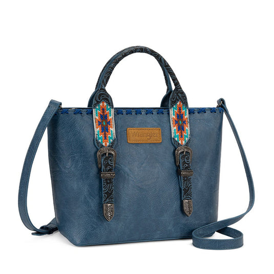 WG529-2002NY - Wrangler Western Embroidery Tote Bag - Navy