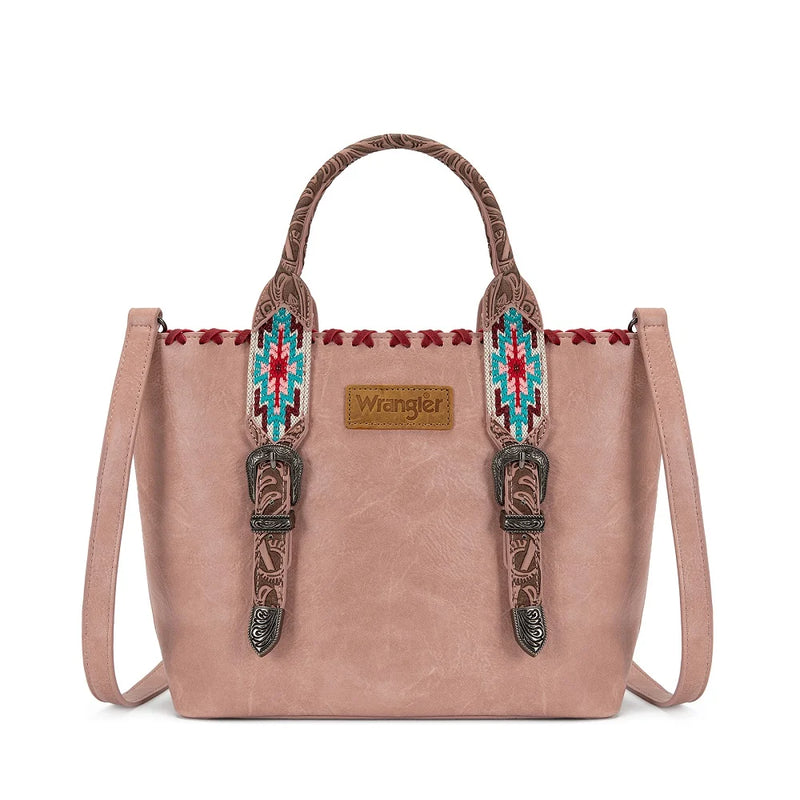Load image into Gallery viewer, WG529-2002PK - Wrangler Western Embroidery Tote Bag - Pink

