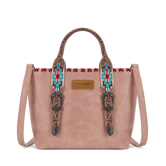 WG529-2002PK - Wrangler Western Embroidery Tote Bag - Pink