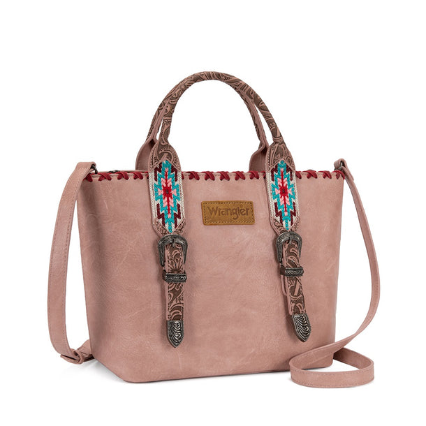 Load image into Gallery viewer, WG529-2002PK - Wrangler Western Embroidery Tote Bag - Pink
