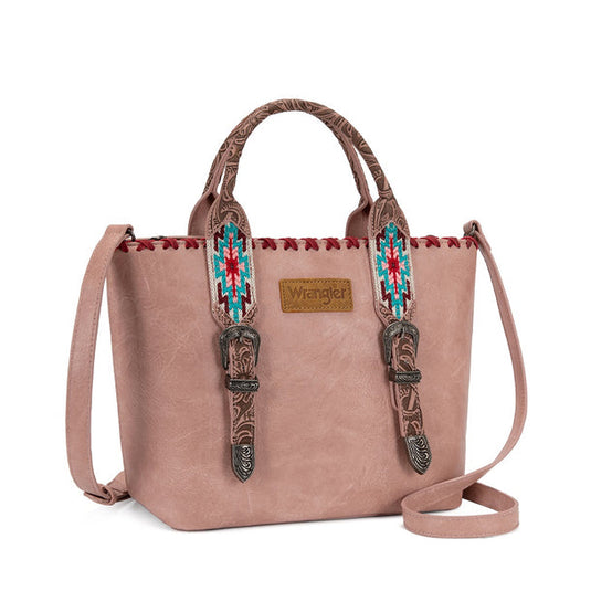 WG529-2002PK - Wrangler Western Embroidery Tote Bag - Pink