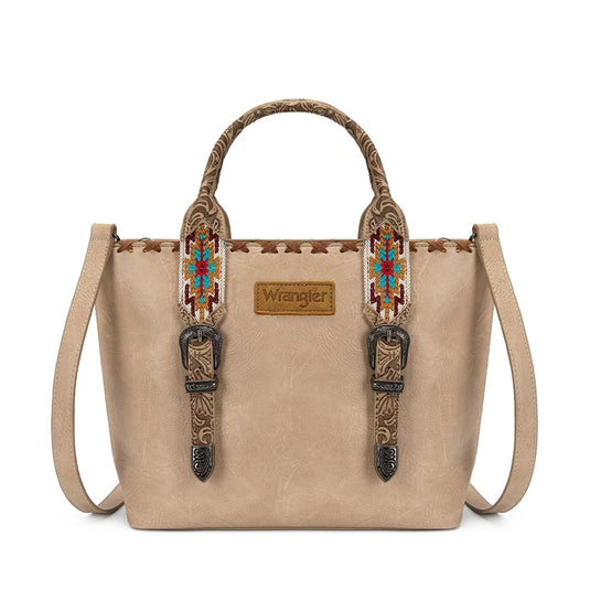 WG529-2002TN - Wrangler Western Embroidery Tote Bag - Tan