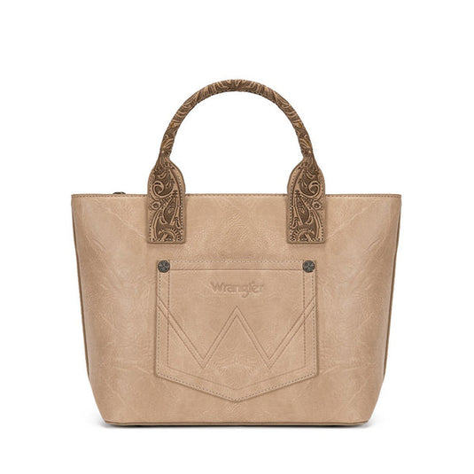 WG529-2002TN - Wrangler Western Embroidery Tote Bag - Tan