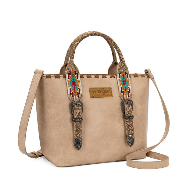 Load image into Gallery viewer, WG529-2002TN - Wrangler Western Embroidery Tote Bag - Tan
