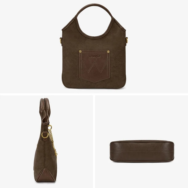 Load image into Gallery viewer, WG533-9801CF - Wrangler Charm Chain Hobo Tote Bag - Coffee
