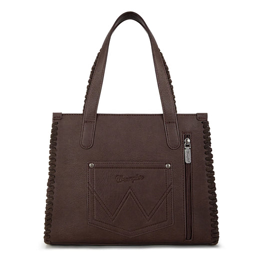 WG60G-8317DBR - Wrangler Vintage Retro Cowboy Print Concealed Carry Satchel/Crossbody