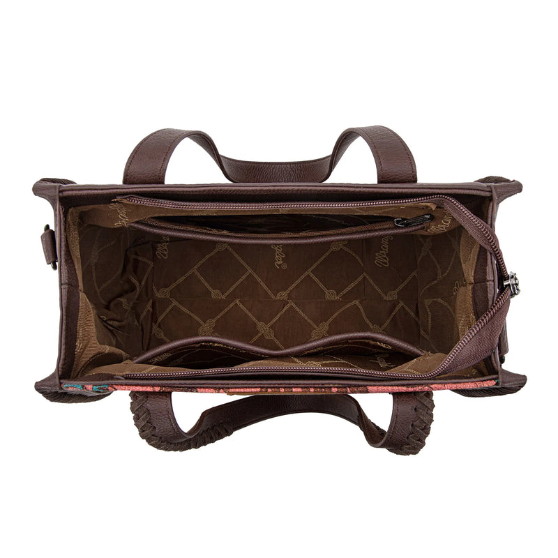 Load image into Gallery viewer, WG60G-8317HPK - Wrangler Vintage Retro Cowboy Print Concealed Carry Satchel/Crossbody
