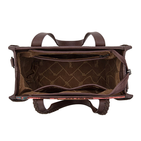 WG60G-8317HPK - Wrangler Vintage Retro Cowboy Print Concealed Carry Satchel/Crossbody