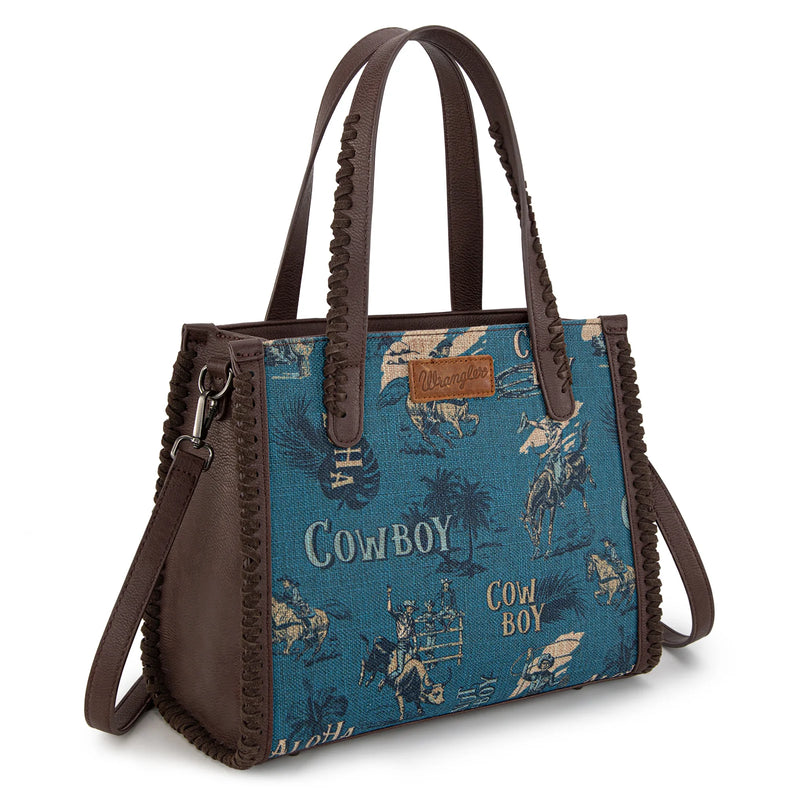Load image into Gallery viewer, WG60G-8317JN - Wrangler Vintage Retro Cowboy Print Concealed Carry Satchel/Crossbody
