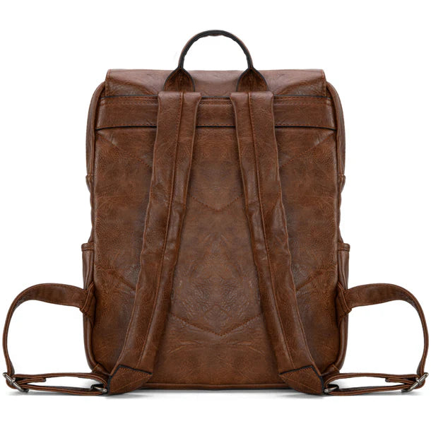 Load image into Gallery viewer, WG98-043DBR - Wrangler Belt Buckle Laptop Backpack - Dark Brown

