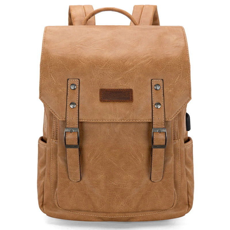 Load image into Gallery viewer, WG98-043LBR - Wrangler Belt Buckle Laptop Backpack - Light Brown
