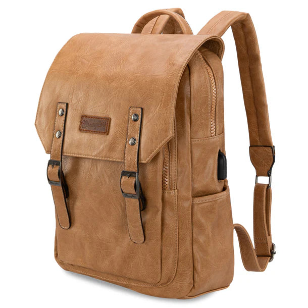 Load image into Gallery viewer, WG98-043LBR - Wrangler Belt Buckle Laptop Backpack - Light Brown
