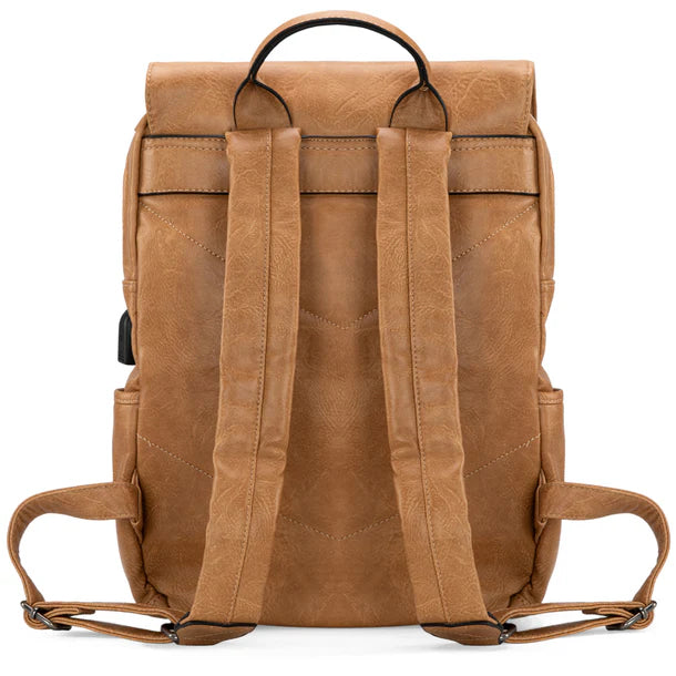 Load image into Gallery viewer, WG98-043LBR - Wrangler Belt Buckle Laptop Backpack - Light Brown
