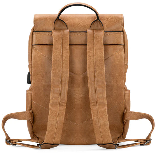 WG98-043LBR - Wrangler Belt Buckle Laptop Backpack - Light Brown