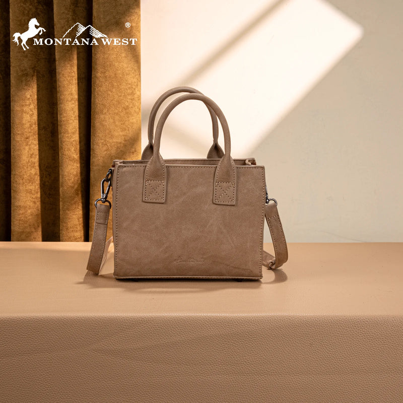 Load image into Gallery viewer, MW1331-8322TN - Montana West Concho Collection Small Tote/Crossbody - Tan
