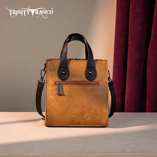 TR192-1605LBR - Trinity Ranch Concho Collection Mini Tote/Crossbody