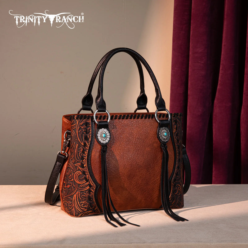 Load image into Gallery viewer, TR192G-8322BR - Trinity Ranch Concho Collection Tote/Crossbody
