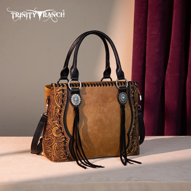 Load image into Gallery viewer, TR192G-8322LBR - Trinity Ranch Concho Collection Tote/Crossbody
