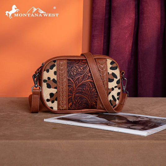 MW1318-8365LP - Montana West Tooled Collection Crossbody - Leopard