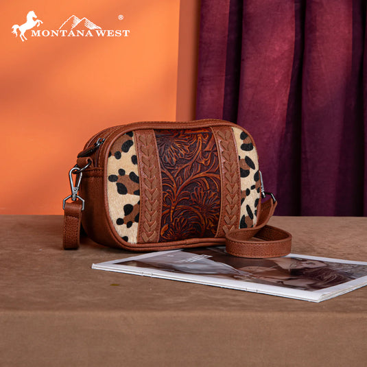 MW1318-8365LP - Montana West Tooled Collection Crossbody - Leopard