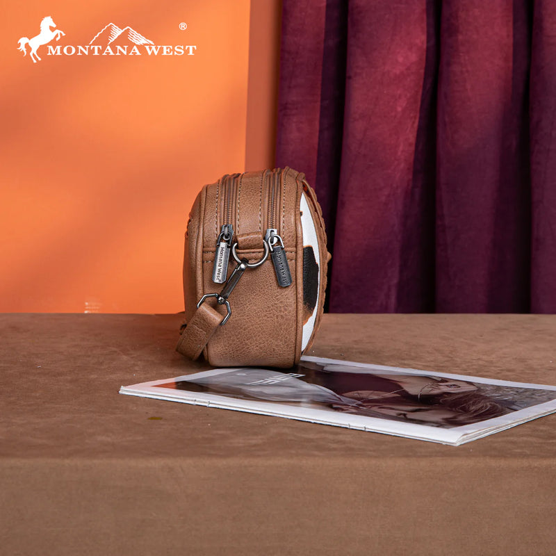 Load image into Gallery viewer, MW1318-8365BR - Montana West Tooled Collection Crossbody - Brown
