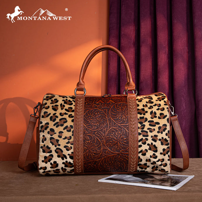 MW1318-5110LP - Montana West Tooled Collection Duffle Bag - Leopard